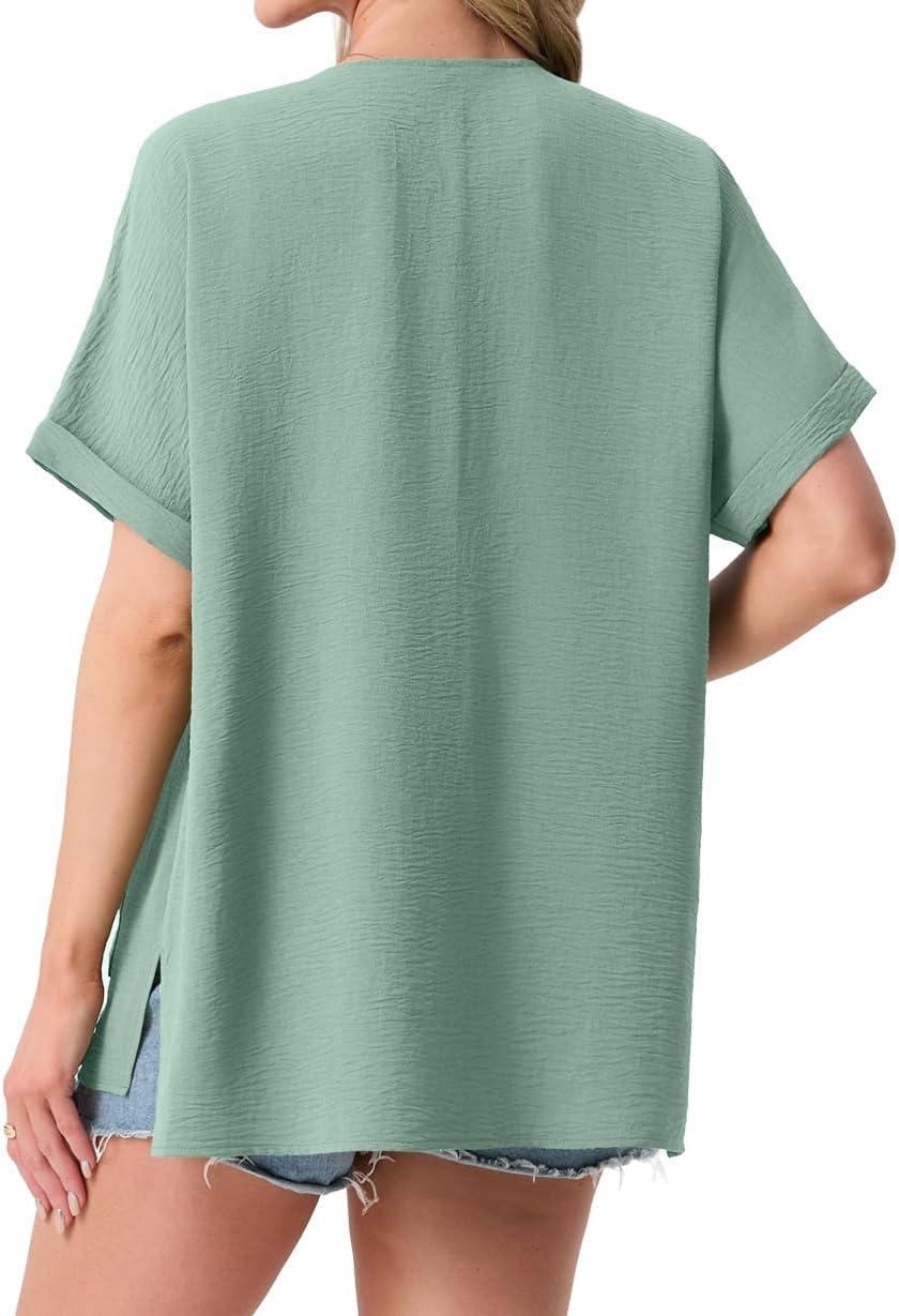 imageGRECERELLE Womens Summer Lightweight Cardigan with Pockets Short Sleeve Open Front Kimono Cover Up for Beach OfficeMint Green