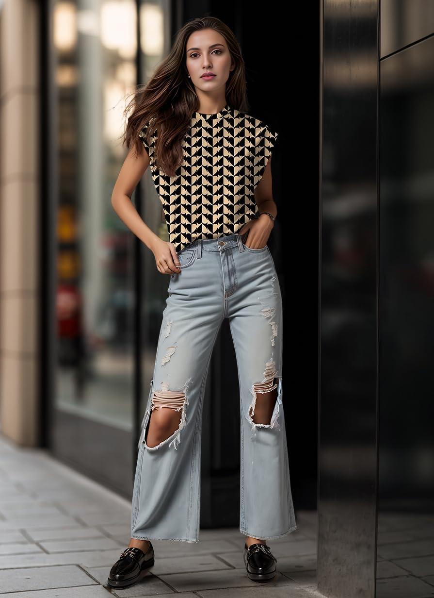 imageGRECERELLE Women 2026 Cap Sleeve Tops Summer Casual Tee Shirt Loose Crew Neck Basic Tank Trendy Work Vacation Outfits S2XLBlack Khaki Heart