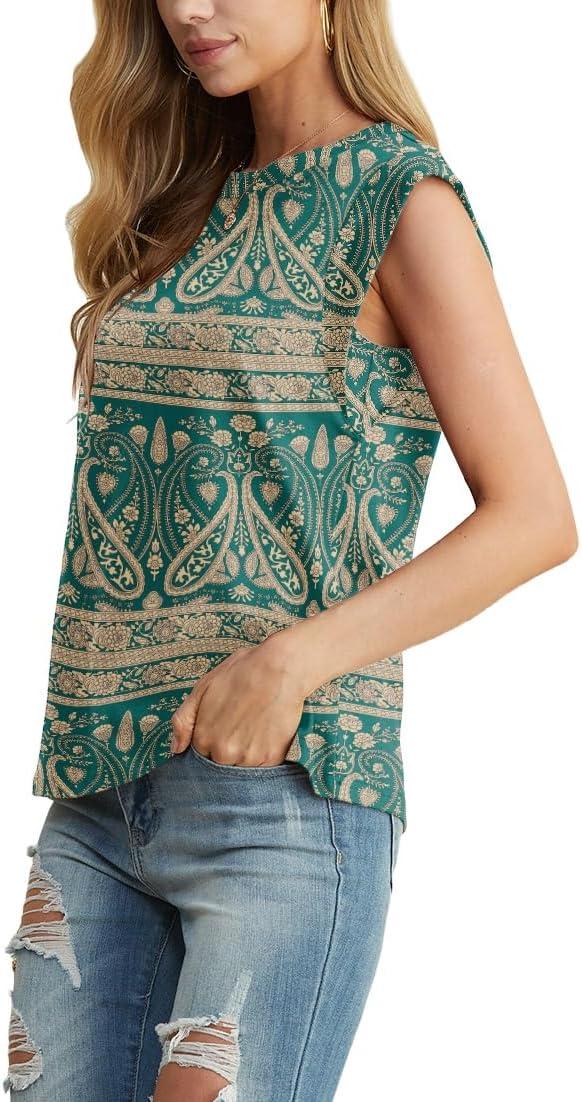 imageGRECERELLE Women 2026 Cap Sleeve Tops Summer Casual Tee Shirt Loose Crew Neck Basic Tank Trendy Work Vacation Outfits S2XLGreen Khaki