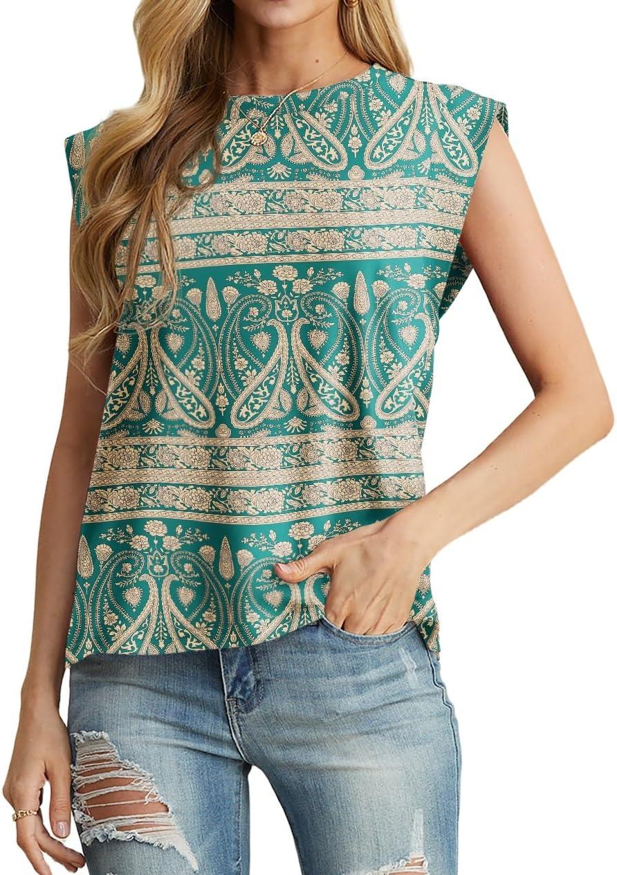 imageGRECERELLE Women 2026 Cap Sleeve Tops Summer Casual Tee Shirt Loose Crew Neck Basic Tank Trendy Work Vacation Outfits S2XLGreen Khaki