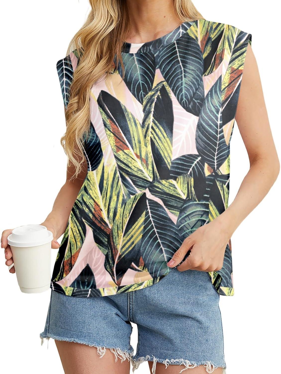 imageGRECERELLE Women 2026 Cap Sleeve Tops Summer Casual Tee Shirt Loose Crew Neck Basic Tank Trendy Work Vacation Outfits S2XLWhite Monotherapy