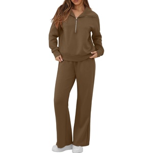 GRECERELLE Womens Lounge Sets 2 Piece Sweatsuit Outfits Matching Tracksuit(Brown)