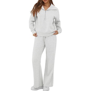 GRECERELLE Womens Lounge Sets 2 Piece Sweatsuit Outfits Matching Tracksuit(Heather Grey)