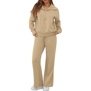 GRECERELLE Womens Lounge Sets 2 Piece Sweatsuit Outfits Matching Tracksuit(Light Khaki)
