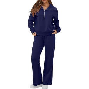 GRECERELLE Womens Lounge Sets 2 Piece Sweatsuit Outfits Matching Tracksuit(Navy Blue)