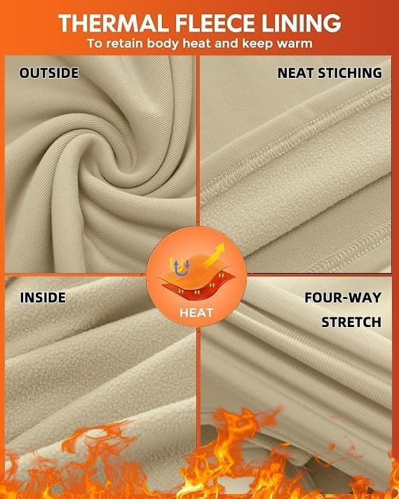 image:imageGRECERELLE 2026 Womens Base Layer Thermal Underwear Pajama SetsApricot