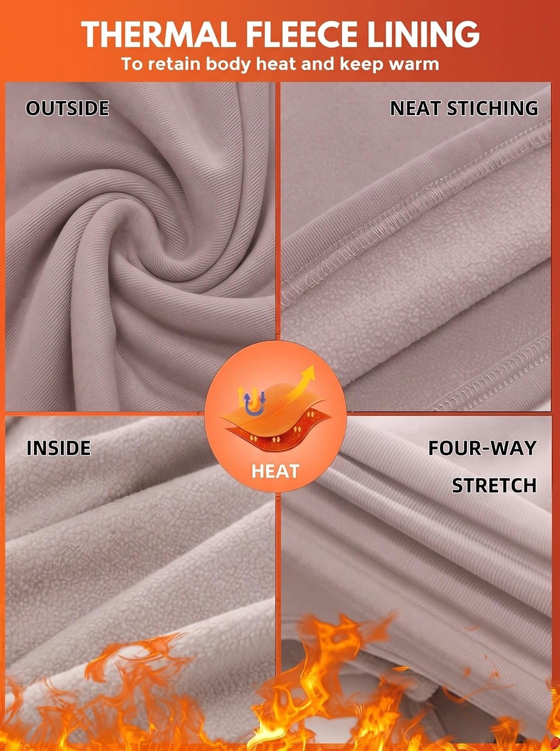 image:imageGRECERELLE 2026 Womens Base Layer Thermal Underwear Pajama SetsRosewood
