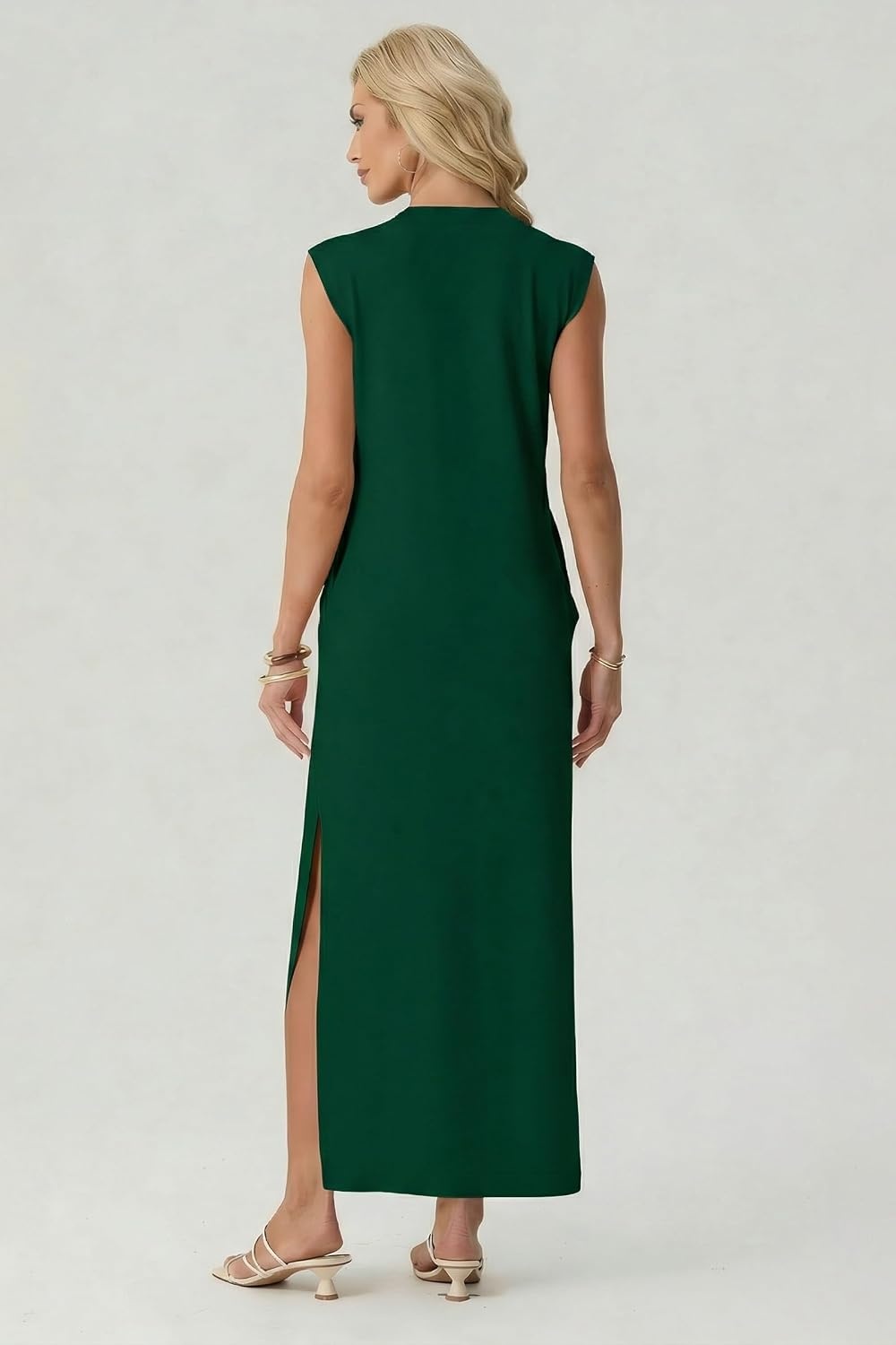 image:imageGRECERELLE 2026 Womens Summer Fall Shift Sweater Maxi Dress with PocketsDark Green