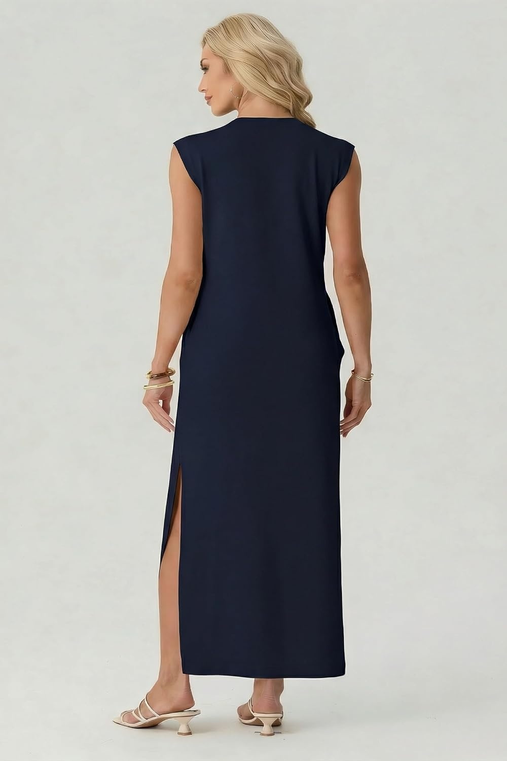 image:imageGRECERELLE 2026 Womens Summer Fall Shift Sweater Maxi Dress with PocketsNavy Blue