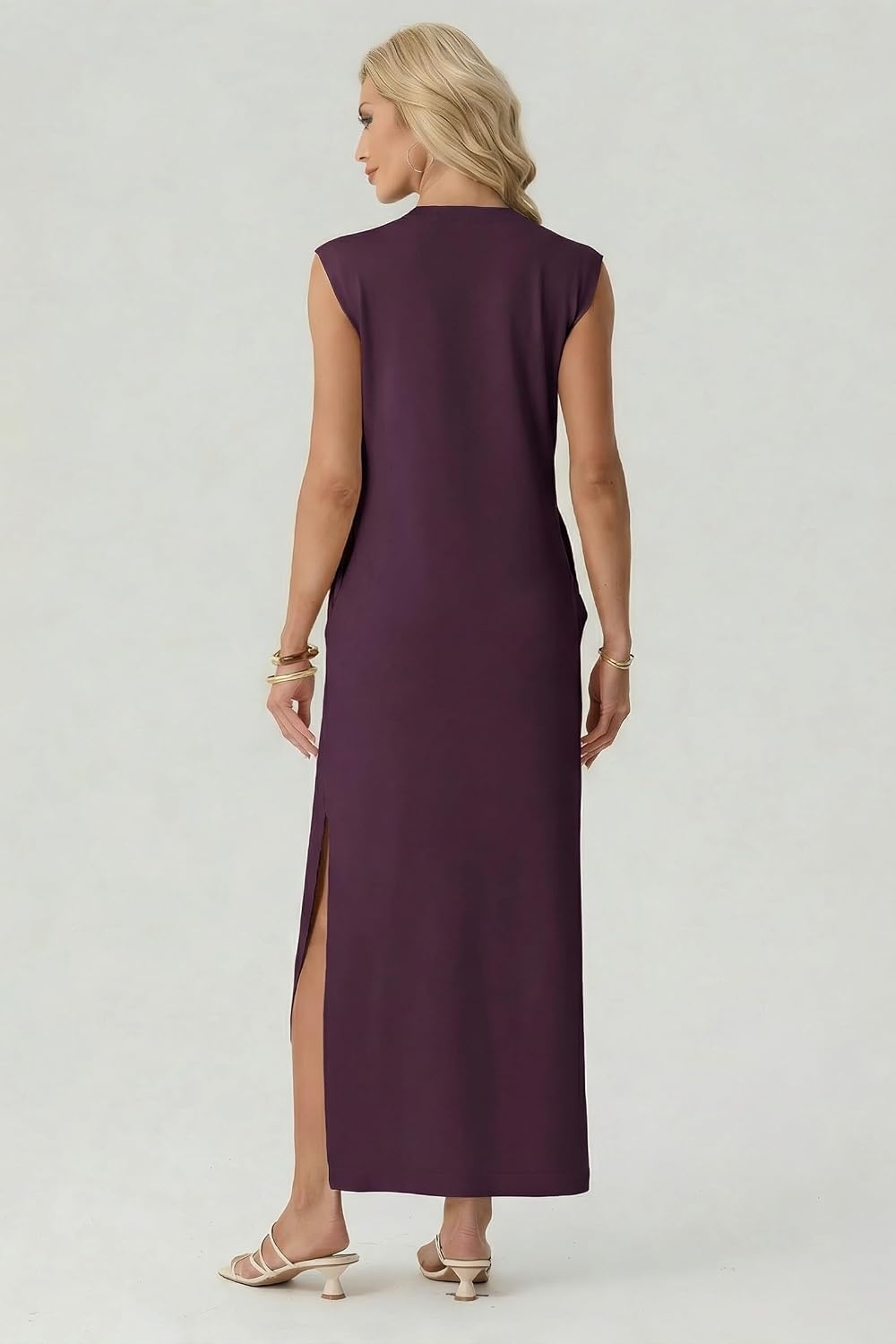 image:imageGRECERELLE 2026 Womens Summer Fall Shift Sweater Maxi Dress with PocketsRosewood