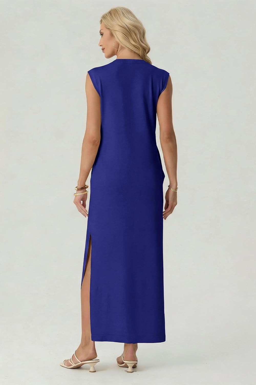image:imageGRECERELLE 2026 Womens Summer Fall Shift Sweater Maxi Dress with PocketsRoyal Blue