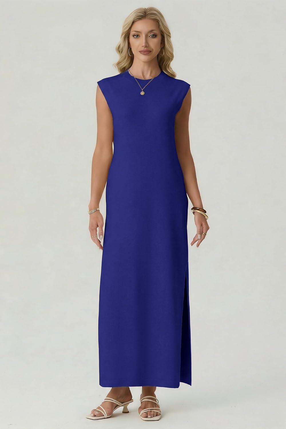 image:imageGRECERELLE 2026 Womens Summer Fall Shift Sweater Maxi Dress with PocketsRoyal Blue