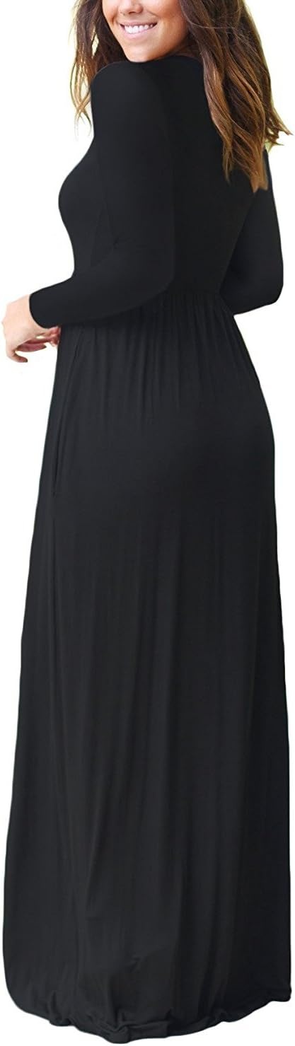 image:imageGRECERELLE Maxi Long Dress for Women Empire Waist Fall Casual DressesAblack