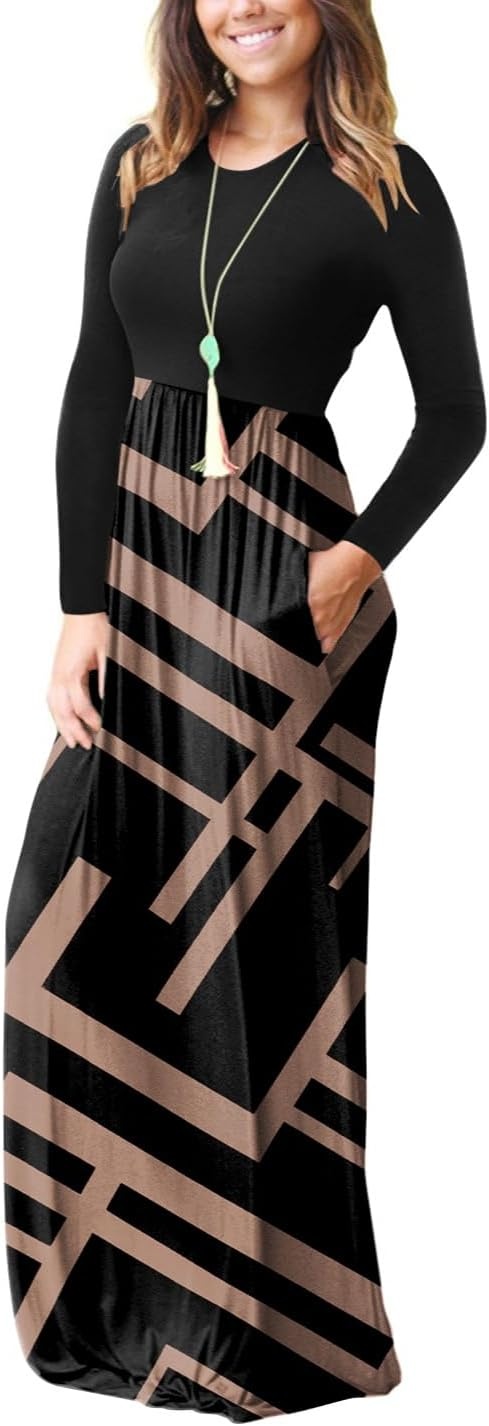 image:imageGRECERELLE Maxi Long Dress for Women Empire Waist Fall Casual DressesBlack Rectangle