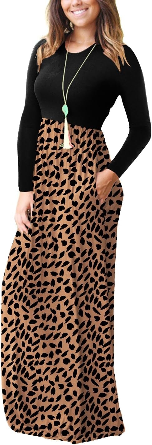 image:imageGRECERELLE Maxi Long Dress for Women Empire Waist Fall Casual DressesKhaki Love