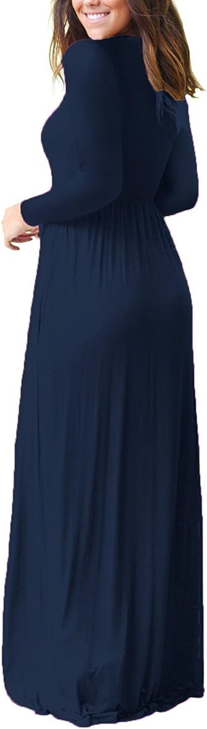 image:imageGRECERELLE Maxi Long Dress for Women Empire Waist Fall Casual DressesNavy Blue