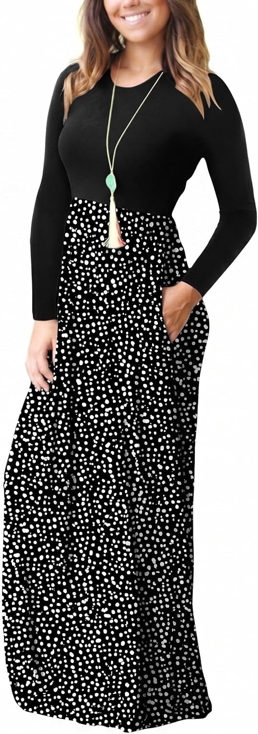 image:imageGRECERELLE Maxi Long Dress for Women Empire Waist Fall Casual DressesPj Ld Black