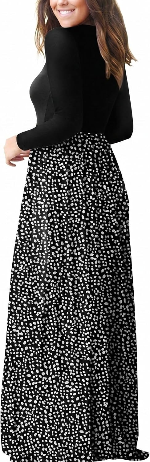 image:imageGRECERELLE Maxi Long Dress for Women Empire Waist Fall Casual DressesPj Ld Black