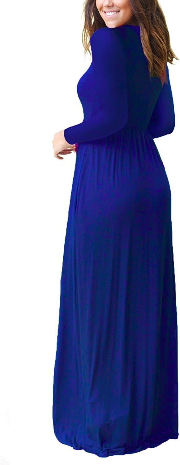image:imageGRECERELLE Maxi Long Dress for Women Empire Waist Fall Casual DressesRoyal Blue