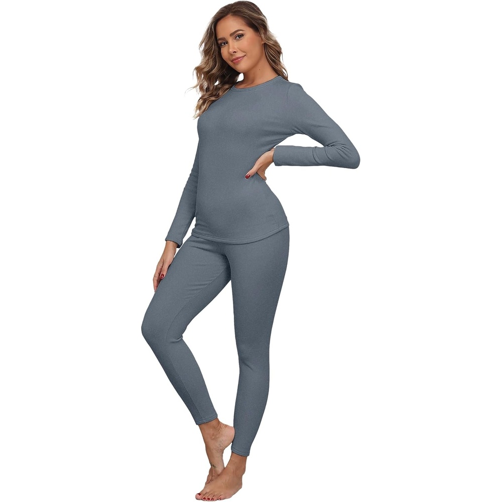 image:imageGRECERELLE 2026 Womens Base Layer Thermal Underwear Pajama SetsNavy Blue
