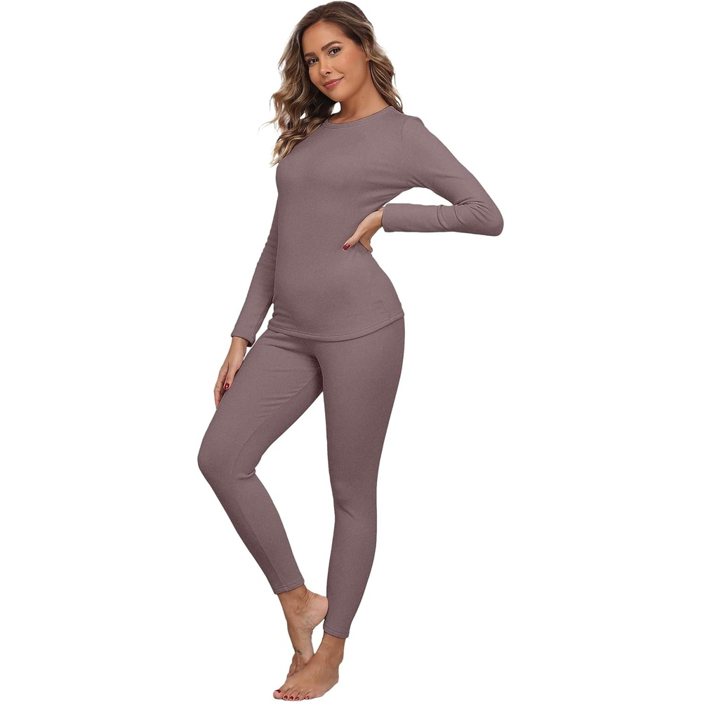 image:imageGRECERELLE 2026 Womens Base Layer Thermal Underwear Pajama SetsRosewood