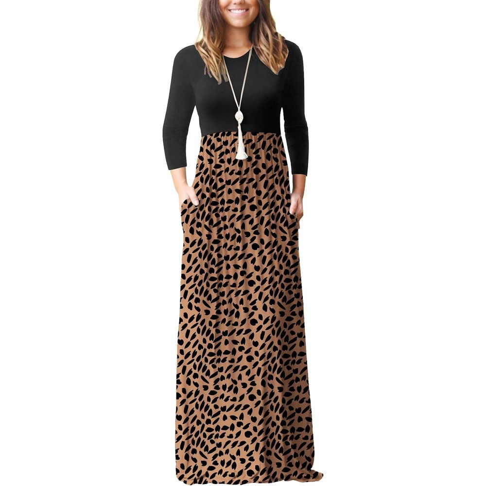 image:imageGRECERELLE Maxi Long Dress for Women Empire Waist Fall Casual DressesKhaki Love