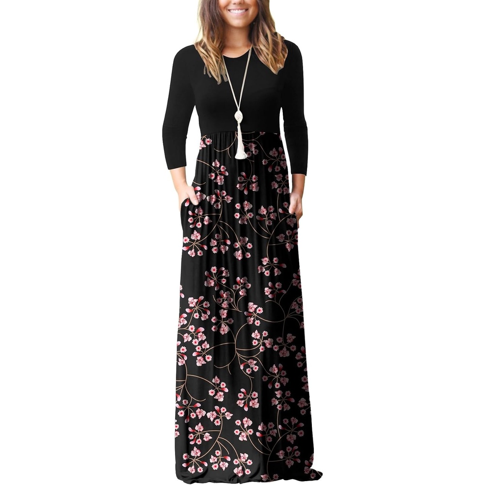 image:imageGRECERELLE Maxi Long Dress for Women Empire Waist Fall Casual DressesMantian March Red
