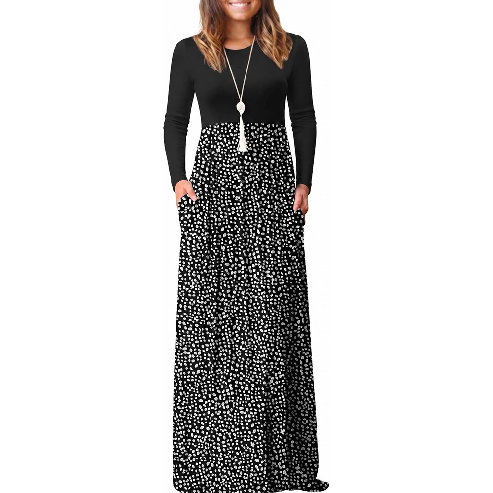 image:imageGRECERELLE Maxi Long Dress for Women Empire Waist Fall Casual DressesPj Ld Black