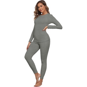 GRECERELLE 2026 Womens Base Layer Thermal Underwear Pajama Sets(Gray)