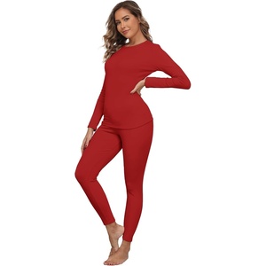 GRECERELLE 2026 Womens Base Layer Thermal Underwear Pajama Sets(Red)