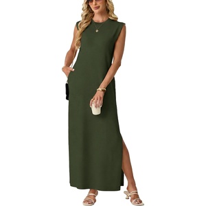 GRECERELLE 2026 Womens Summer Fall Shift Sweater Maxi Dress with Pockets(Army Green)
