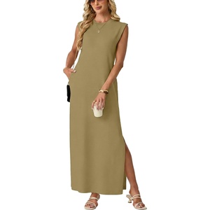 GRECERELLE 2026 Womens Summer Fall Shift Sweater Maxi Dress with Pockets(Khaki)