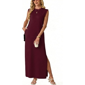 GRECERELLE 2026 Womens Summer Fall Shift Sweater Maxi Dress with Pockets(Wine Red)