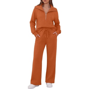 GRECERELLE Womens Lounge Sets 2 Piece Sweatsuit Outfits Matching Tracksuit(Orange)