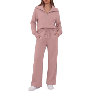 GRECERELLE Womens Lounge Sets 2 Piece Sweatsuit Outfits Matching Tracksuit(Rose Pink)